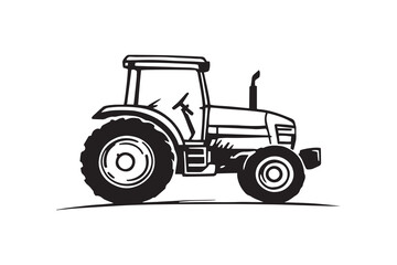 Tractor line art and black color