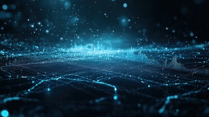 abstract blue background,Eco-Volatility - Carbon Trading Dynamics