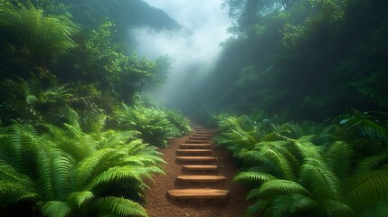 misty morning in the forest