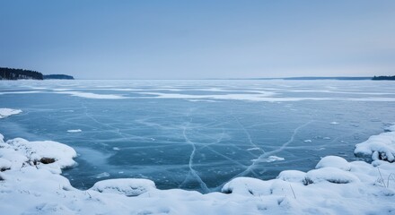 Frozen Lake Winter Landscape Photography