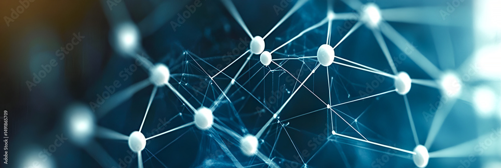Poster abstract network connection illustration digital connectivity visualization of global data and techn