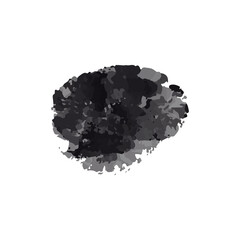 Black Ink Brush Stroke – Isolated on White Background. A bold black brush stroke with rough texture, isolated on a white background. PNG.