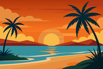 Obraz premium palm tree on the beach