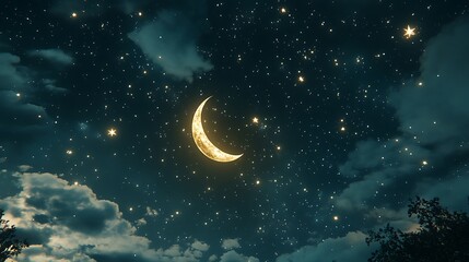 Fototapeta premium A Night Sky Full of Bright Glowing Stars