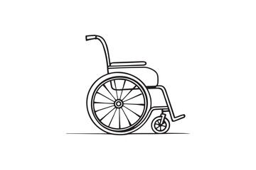Fototapeta premium Wheelchair line art and black color