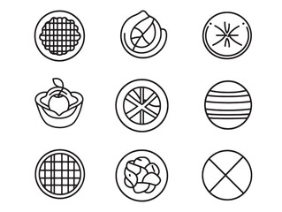 Hand drawn apple pie food line art illustration