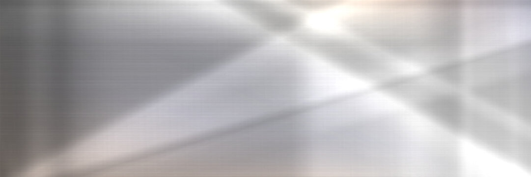 Mirror metal gradient - abstract silver background. Shiny chrome surface with metallic steel texture. Polished aluminum, reflective iron alloy. Smooth stainless backdrop of sleek titanium plate.