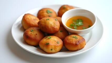 Delicious Fried Food Balls with Dipping Sauce