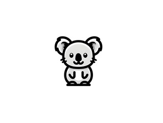 Naklejka premium Adorable cartoon koala bear illustration perfect for children's book illustrations or cute social media posts.