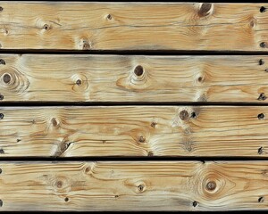 Naklejka premium Horizontal wooden planks, light beige/tan color, showing wood grain and knots