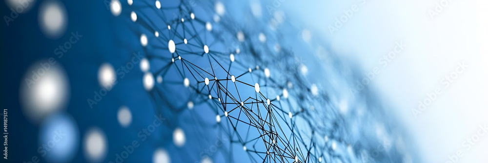 Aufkleber abstract network structure visualization of connectivity representing data communication and global 