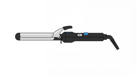 Modern hair curling iron illustration