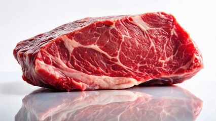 Raw Beef Steak Silhouette, Isolated on White Background - Premium Stock Photo