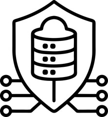 Shield Data Security Line Icons Editable Stroke
