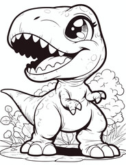 Baby Dinosaur Line Art