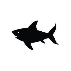 Obraz premium Shark Swimming Ocean Vector Silhouette