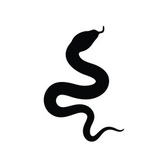 Snake Coiled Striking Vector Silhouette