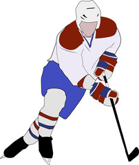 Fototapeta premium Vector Ice Hockey Player in Action – Flat Style Illustration