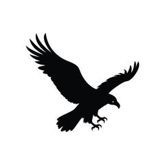 Obraz premium Eagle Spread Wings Vector Silhouette Art