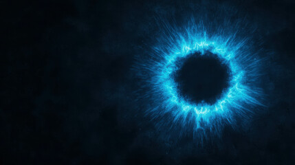 Fototapeta premium Electric Blue Energy Burst in Dark Background with Radiating Light Effects and Texture