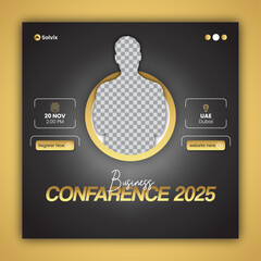 Business Conference Social Media Post Template or online business webinar social media post design template
