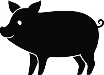 vector illustration of a pig