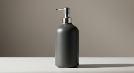 Obraz premium Sleek Grey Ceramic Soap Dispenser Pump Bottle