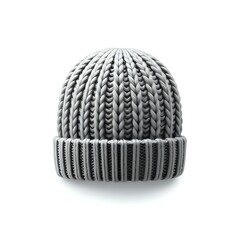 Fototapeta premium Cozy Cream Knit Beanie with Textured Pattern