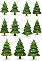 Fototapeta premium Festive Evergreen: A Collection of Christmas Trees