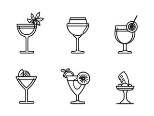 Hand Drawn Bellini Food Line Art Vector Artwork