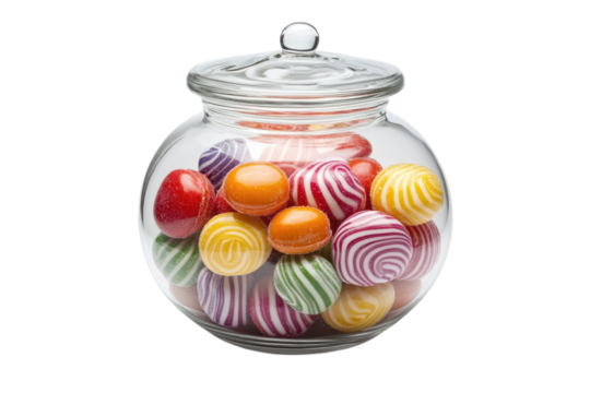 Jar filled with hard candy