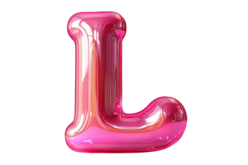 Pink letter l on black background