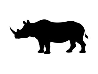 Black Rhinoceros Silhouette Profile