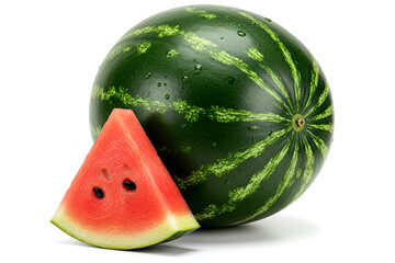 fresh watermelon slices isolated on white background