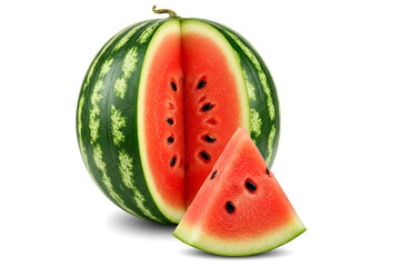 fresh watermelon slices isolated on white background
