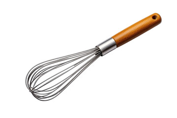A whisk with wooden handle