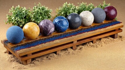 Colorful Spherical Treats on Rustic Wooden Display