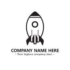 Rocket silhouette logo company design vector illustration