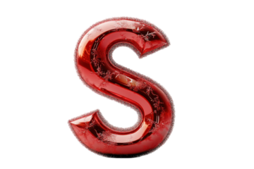 Red letter s foil balloon