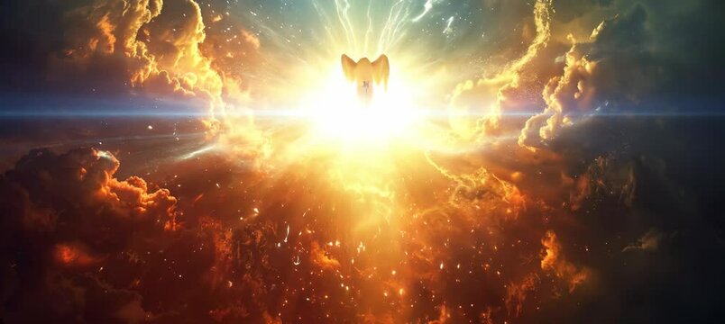 Holy spirit bird. Religion belief theology. Generative video AI technology.	
