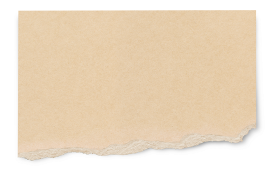 Torn paper vintage note. yellow note papers on transparency background. 