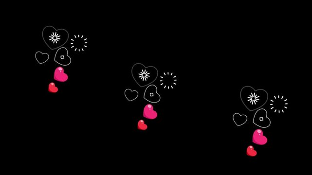 Lovely hearts animated video.