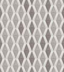A seamless geometric pattern of raised diamond shapes in white and light gray tones