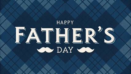 Happy Father's Day A Stylish Blue Argyle Design Graphic