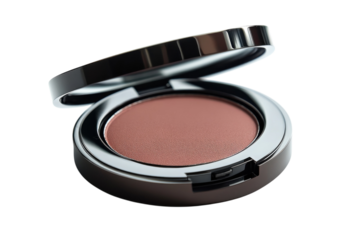 Open blush compact on black