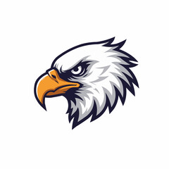 Obraz premium Sharp illustration of an eagle head with a piercing stare, beak forward, side view