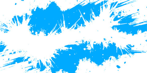 Vector blue and white grunge texture splashes background brush stroke spray