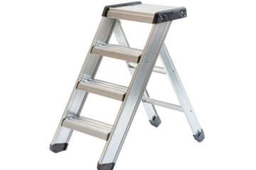 A folding aluminum ladder