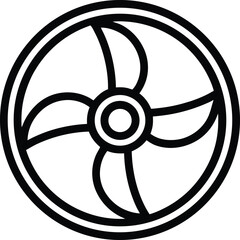 Boat Propeller Icon Outline Vector Illustration © Vectortwist