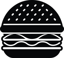 Burger Icon Outline Vector Illustration
